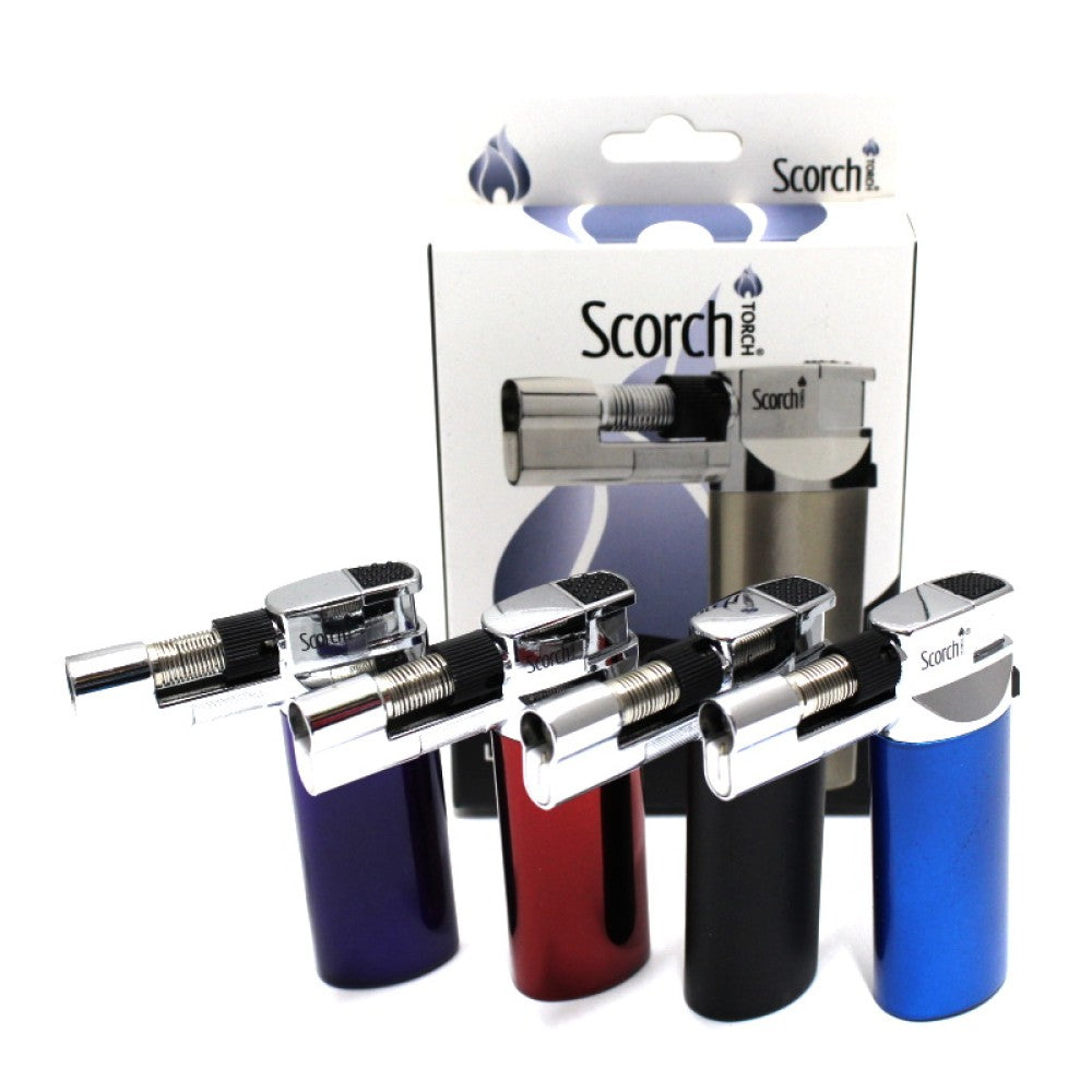 Scorch Torch Lighter Model 25338 small size compact metal torch with reliable single flame ignition and ergonomic portable design for easy use.