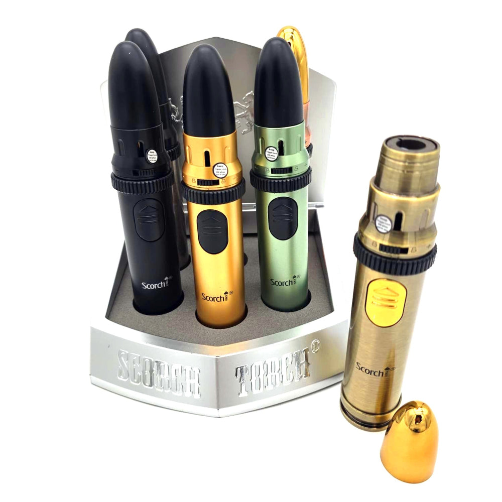 Scorch Torch tall single flame large torch model 61862 6 pcs per pack powerful refillable torch lighter.