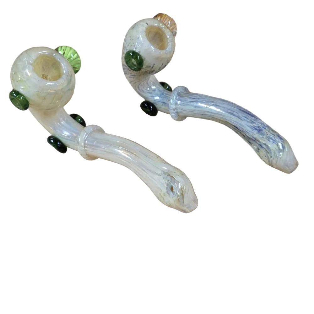 Art Design Sherlock Pipe with elegant curved sherlock shape and detailed glass artwork, offering a comfortable grip and smooth smoking experience.