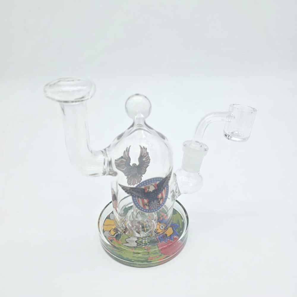 Side Arm Colored Glass Dab Rig Water Pipe with Durable Design for Smooth Concentrate Sessions