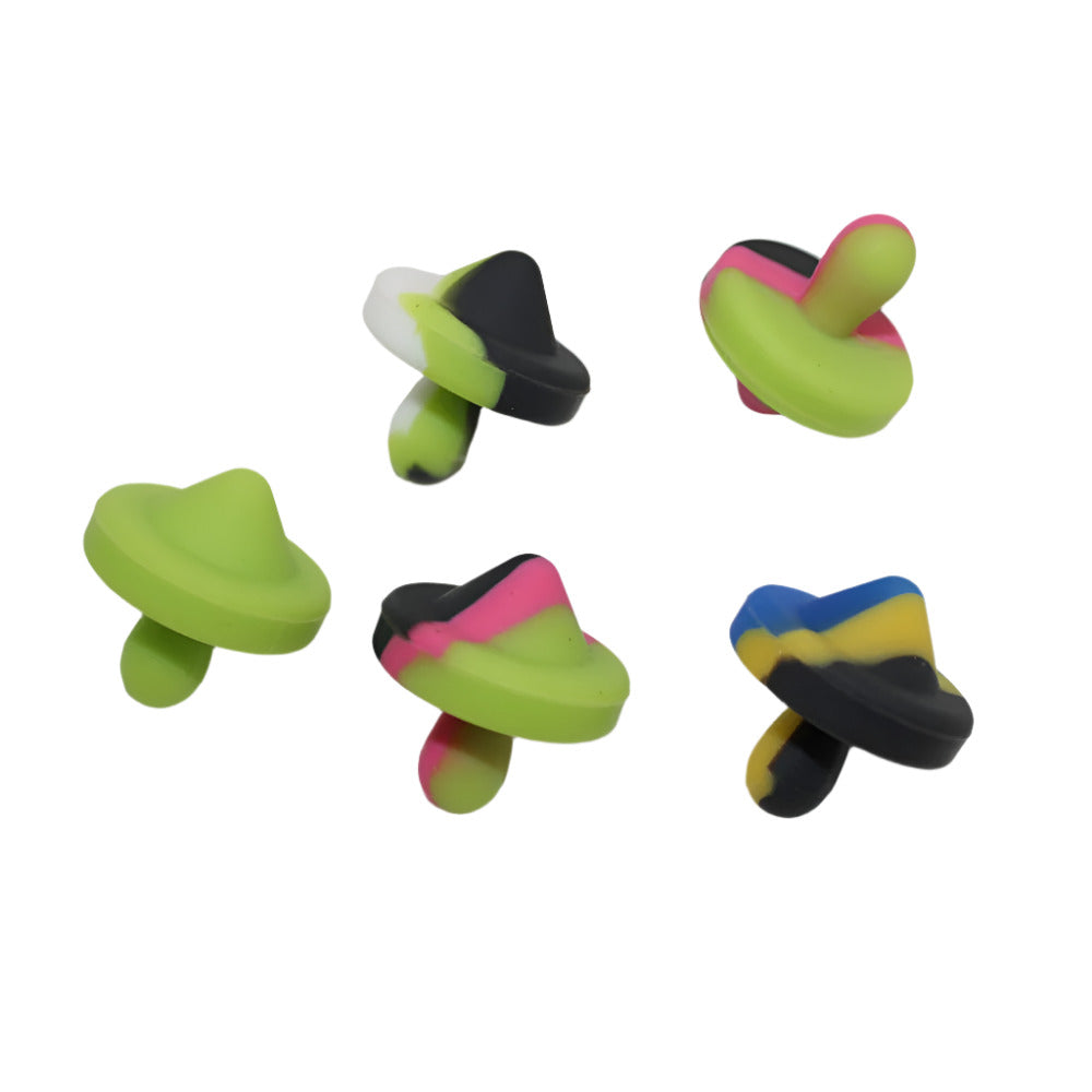 Silicone directional carb cap small size made from heat resistant flexible material for precise airflow control.
