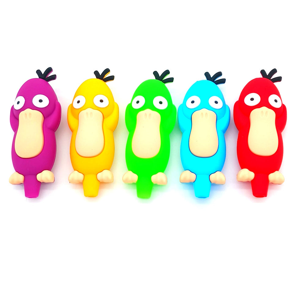 Silicone fancy design assorted color hand pipe made from durable heat-resistant silicone, lightweight and impact-resistant with portable everyday use design.