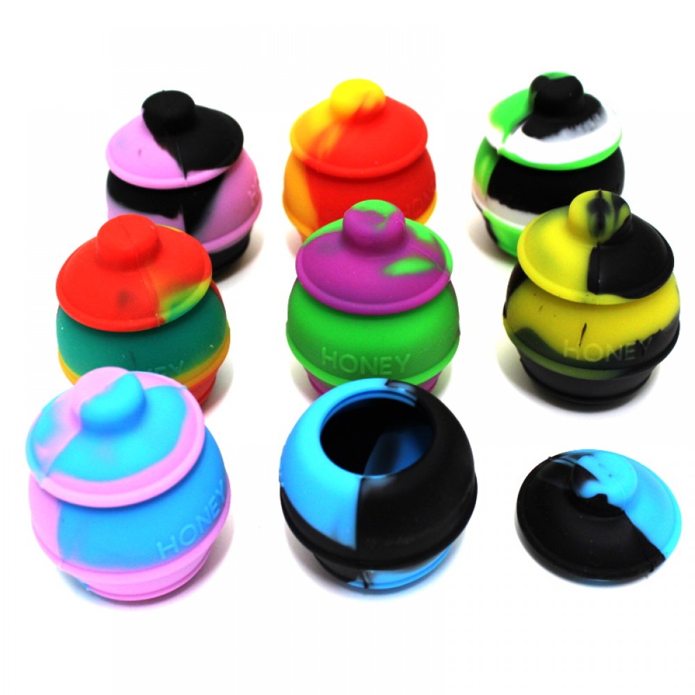 Silicone honey pot design container with non-stick surface, durable food-grade silicone construction, and compact reusable storage design.