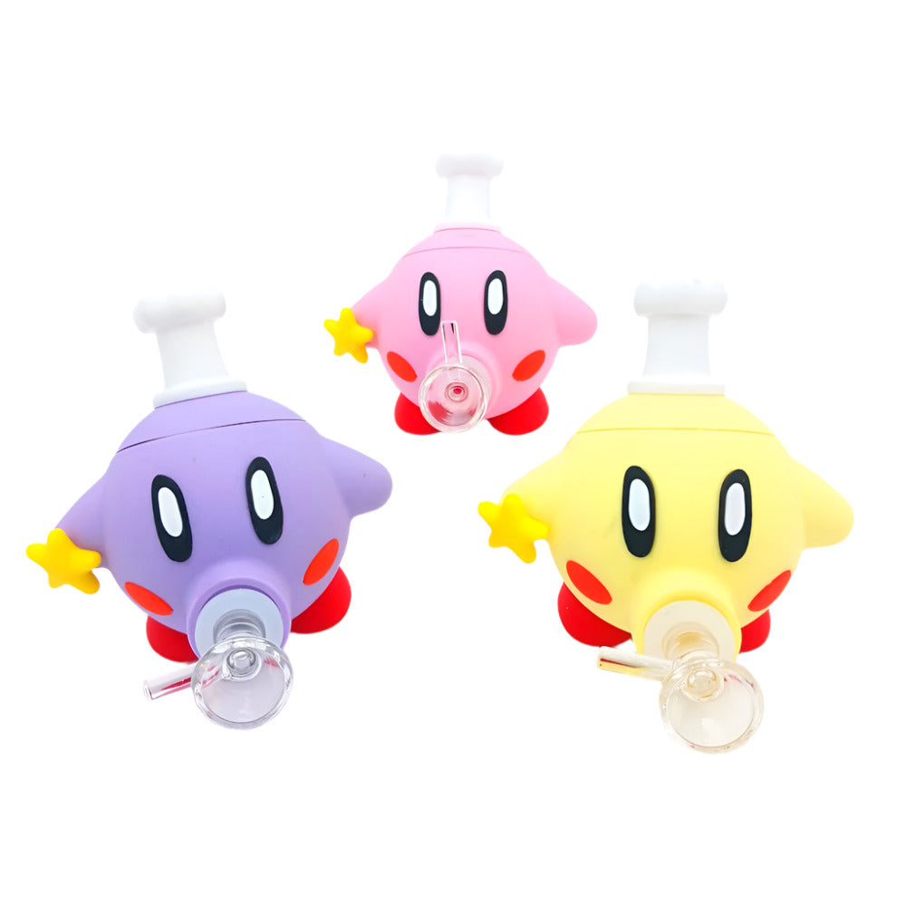 Silicone Round Design Water Pipe with durable heat-resistant silicone construction and portable round shape.