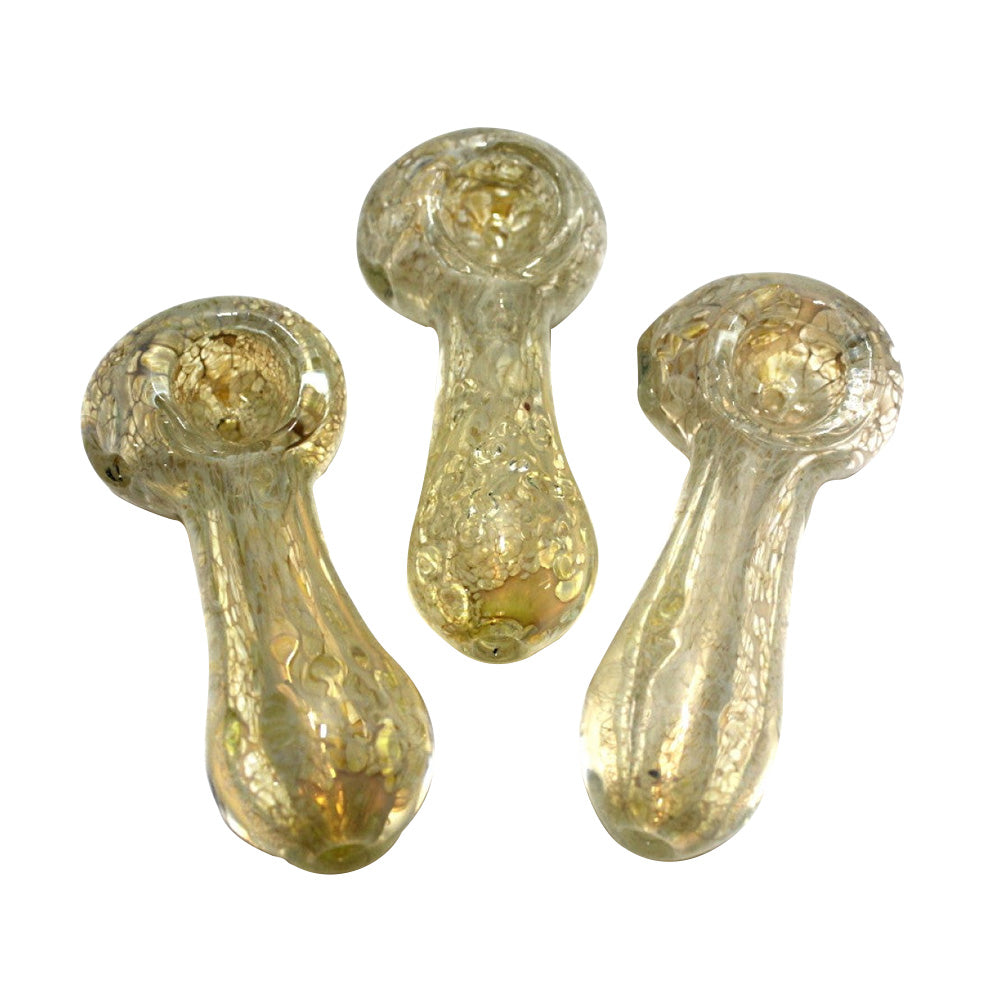 Silver Fumed Bubble Design Heavy Duty Glass Hand Pipe with durable glass construction, silver fumed finish, bubble detailing, and smooth airflow
