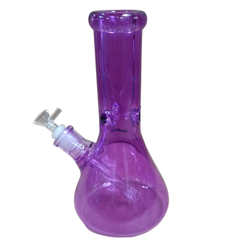 Solid color beaker heavy duty glass water pipe with thick durable construction, designed for smooth filtration, stable performance, and a clean classic beaker style.