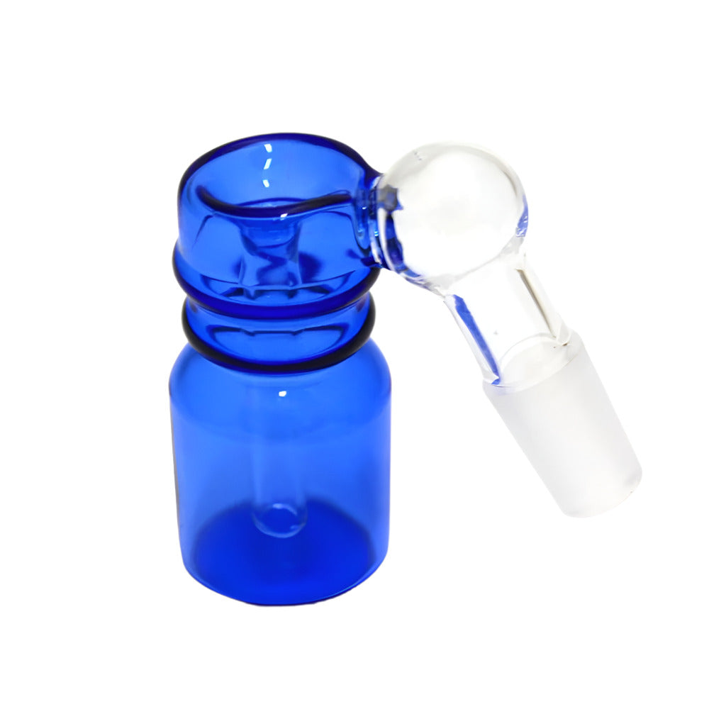 Solid color glass ash catcher with 14mm male joint, durable smoking accessory designed to improve filtration and keep water pipes cleaner and smoother.