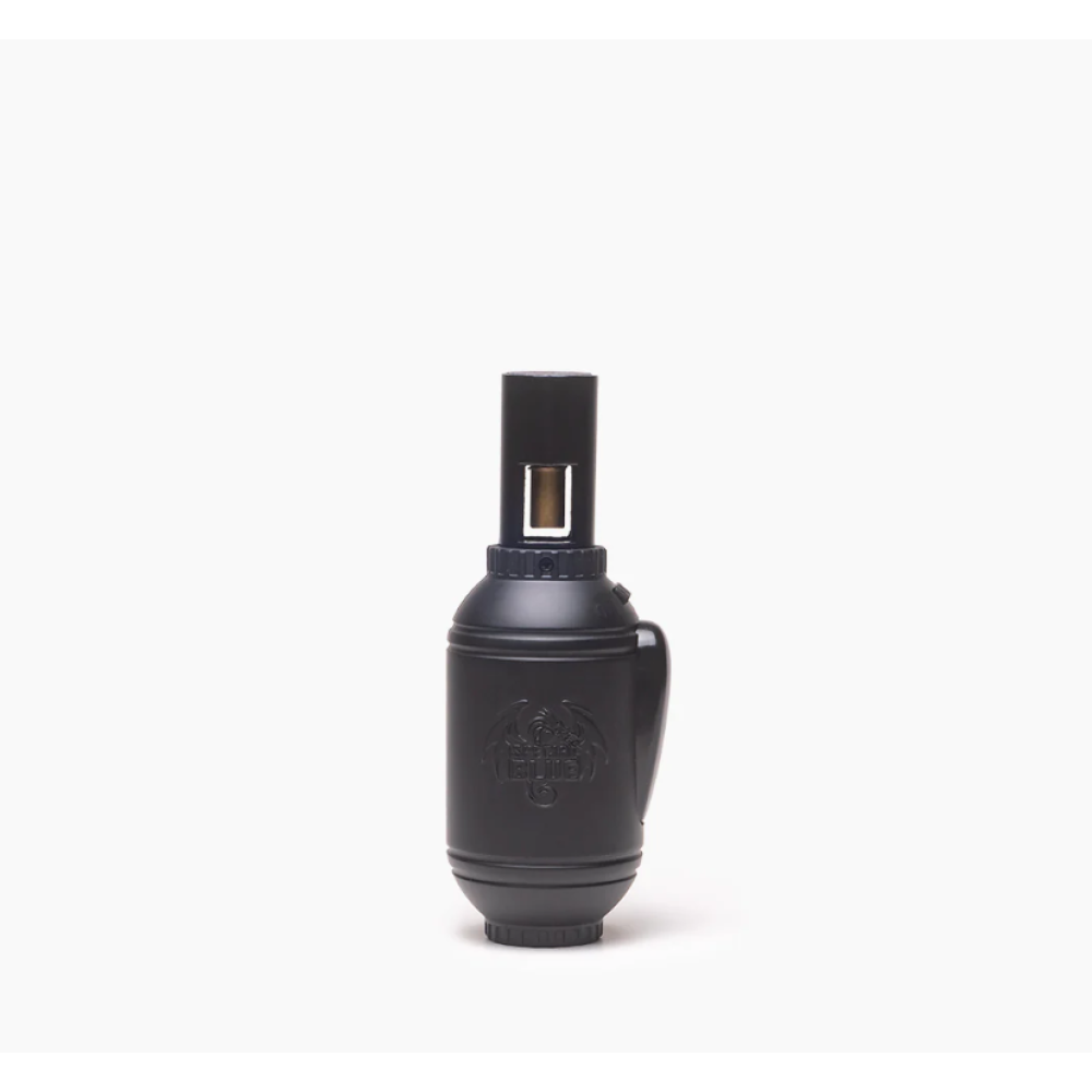 Special Blue Pixel Grenade Torch 12 Pack featuring grenade-inspired design, pixelated body pattern, and refillable windproof butane jet flame for durable use.
