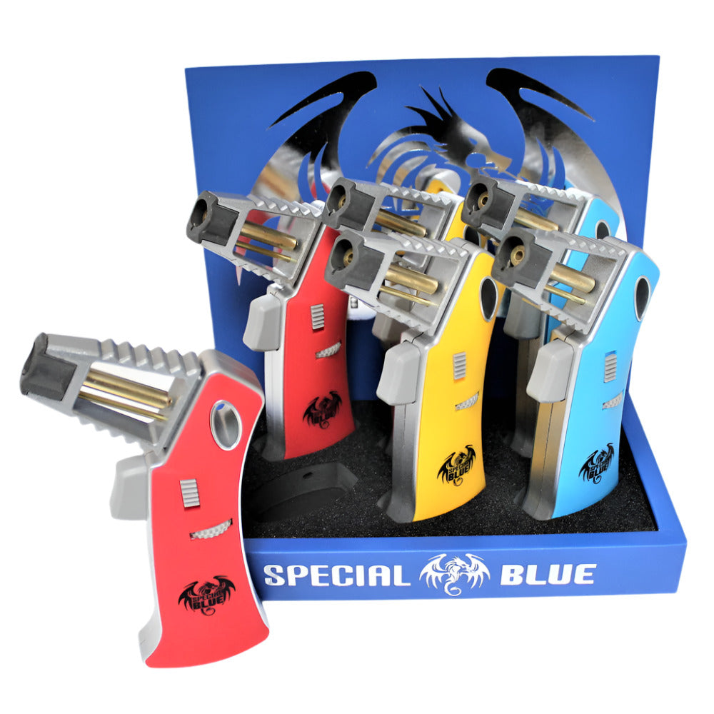 Special Blue The Avenger Torch Lighter with powerful flame, durable construction, refillable butane system, and 6-piece retail display packaging.
