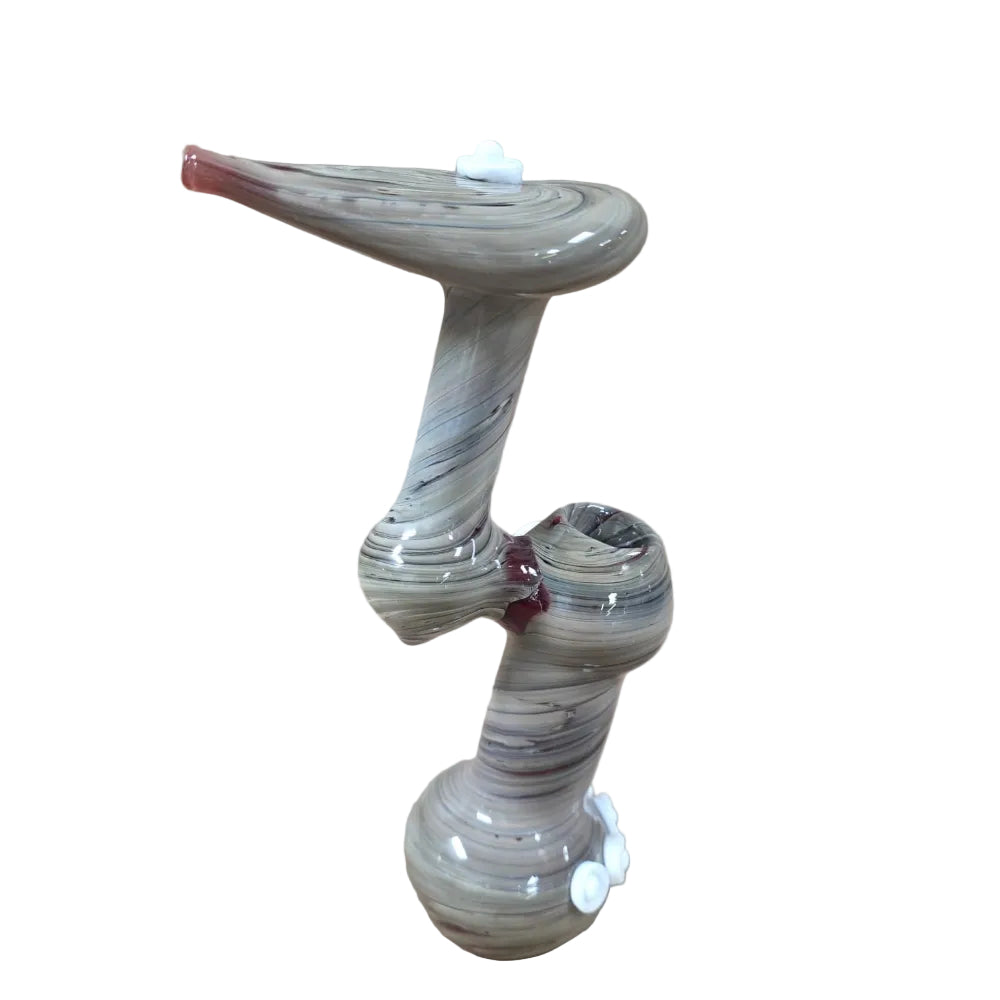 premium heavy duty glass bubbler featuring white dot art design large size for stable and comfortable use