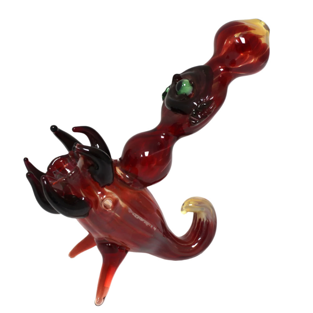 Spiked design purple color standing bubbler large size made from heavy-duty glass with stable base and smooth water filtration for cleaner smoking experience.
