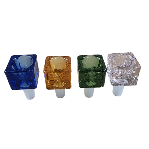Square shape glass bowl 14 mm male