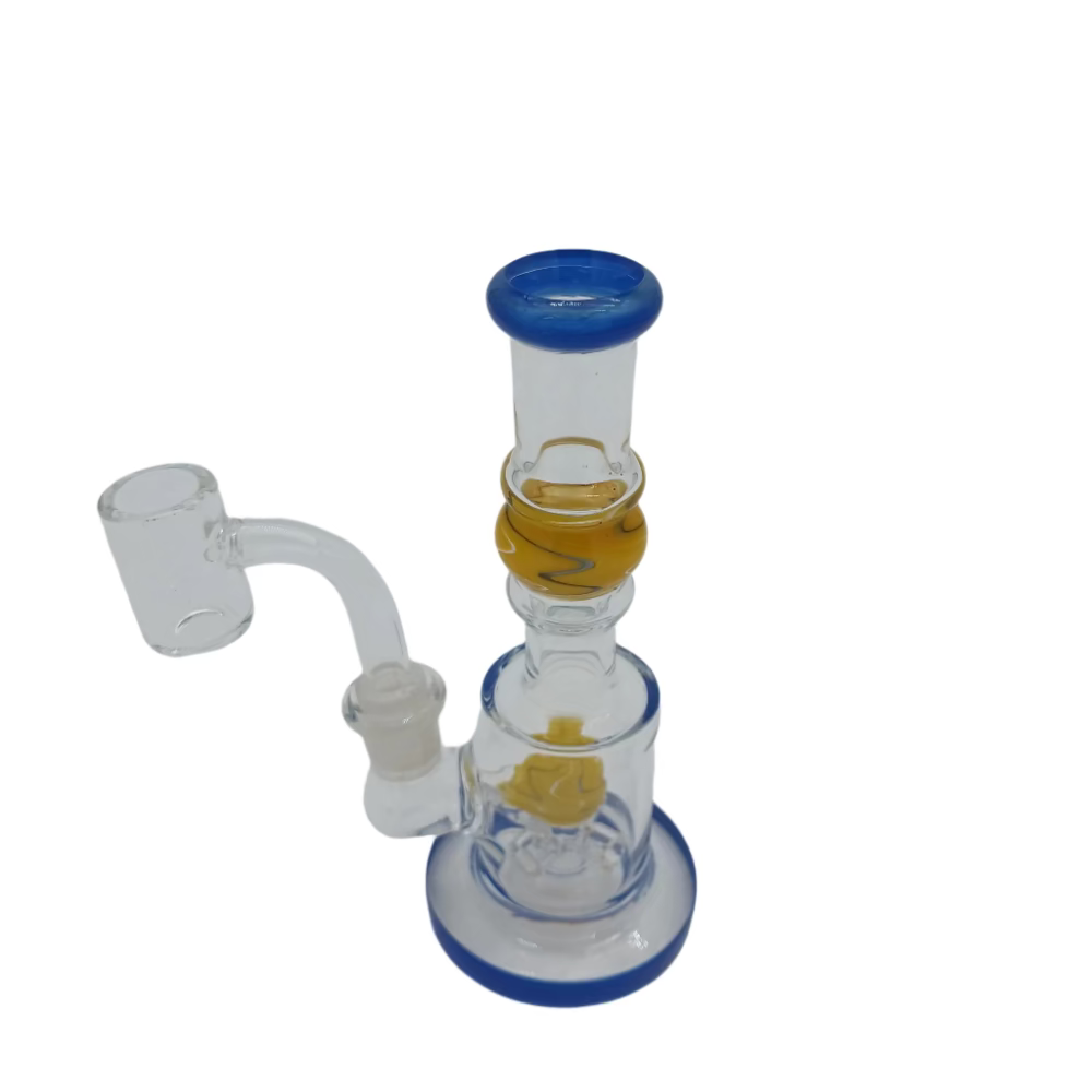 Straight tube color glass dab rig water pipe featuring durable borosilicate construction and 14mm male quartz banger for smooth vapor and stable use.