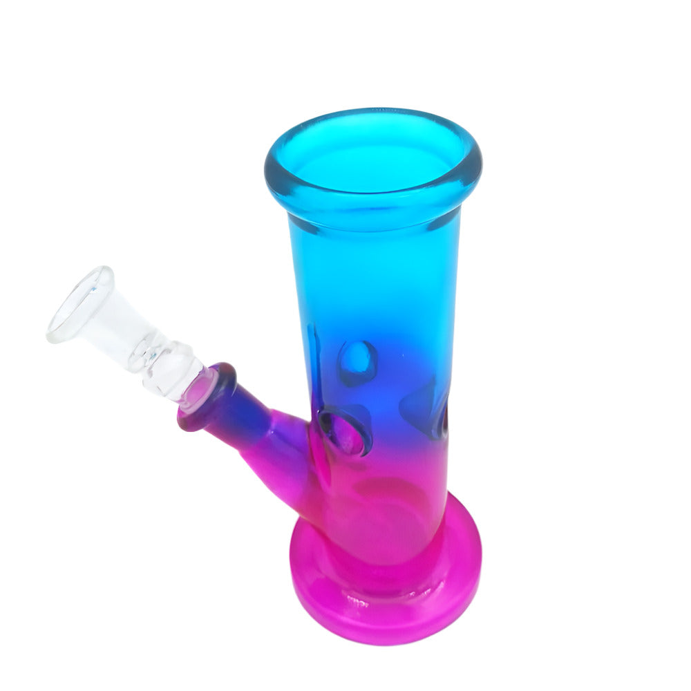 Straight tube color water pipe made from borosilicate glass bong with smooth airflow, stable base, and vibrant multicolor design for daily use.