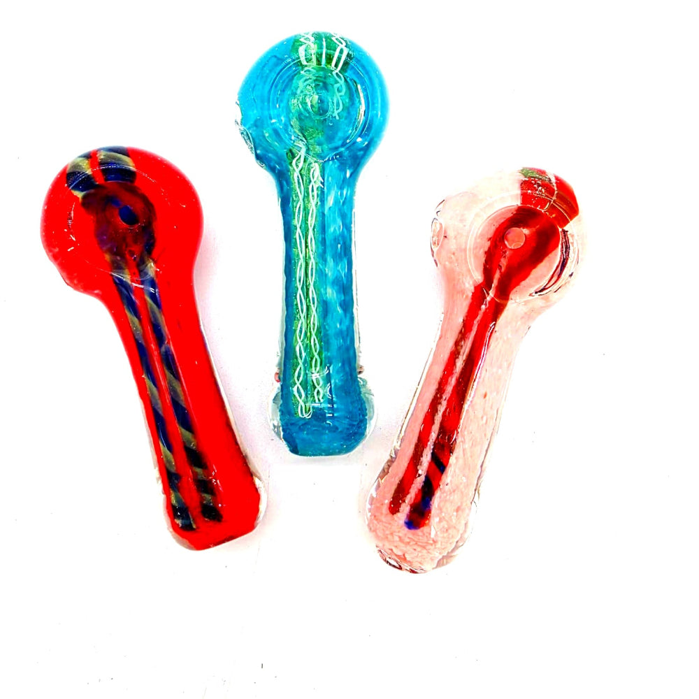 Swirl color glass hand pipe with handcrafted artistic swirl design, durable heat-resistant glass body, and smooth smoking experience for herbal use