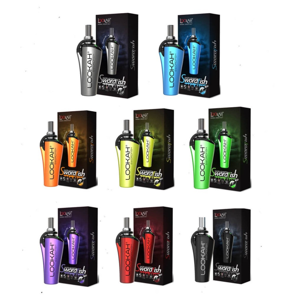 Lookah Swordfish Portable E-Rig Dab Device featuring compact build, rechargeable battery, and efficient concentrate heating for smooth vapor performance.