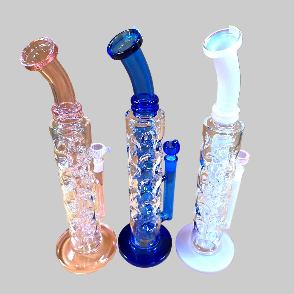 Tall new design borosilicate glass water pipe with a sleek high structure, offering smooth filtration, strong durability, and clean airflow for a refined smoking experience.