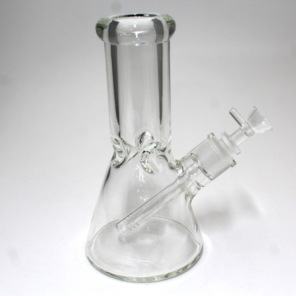 Thick clear beaker water pipe glass bong made from durable heavy glass with stable beaker base design for smooth filtration and clean smoking experience