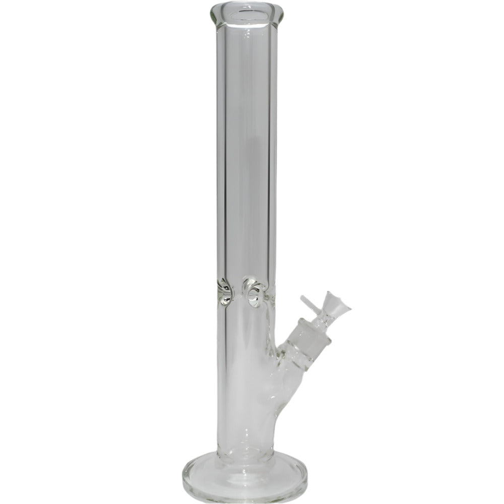 Thick Flat Bottom Straight Shooter Water Pipe with Down Stem and 14MM Male Bowl featuring heavy-duty glass construction and smooth glass-on-glass filtration.