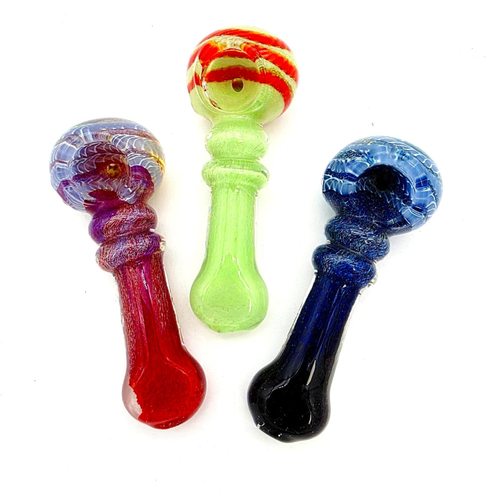 Thick heavy duty glass hand pipe made with durable thick glass, strong build quality, and smooth airflow for a premium and reliable smoking experience.