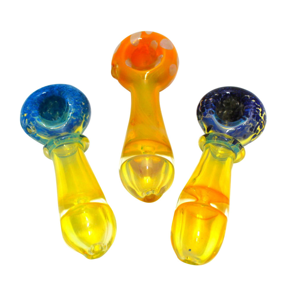 Transparent Color Heavy Duty Glass Hand Pipe with durable clear glass construction, smooth airflow, and a classic portable design