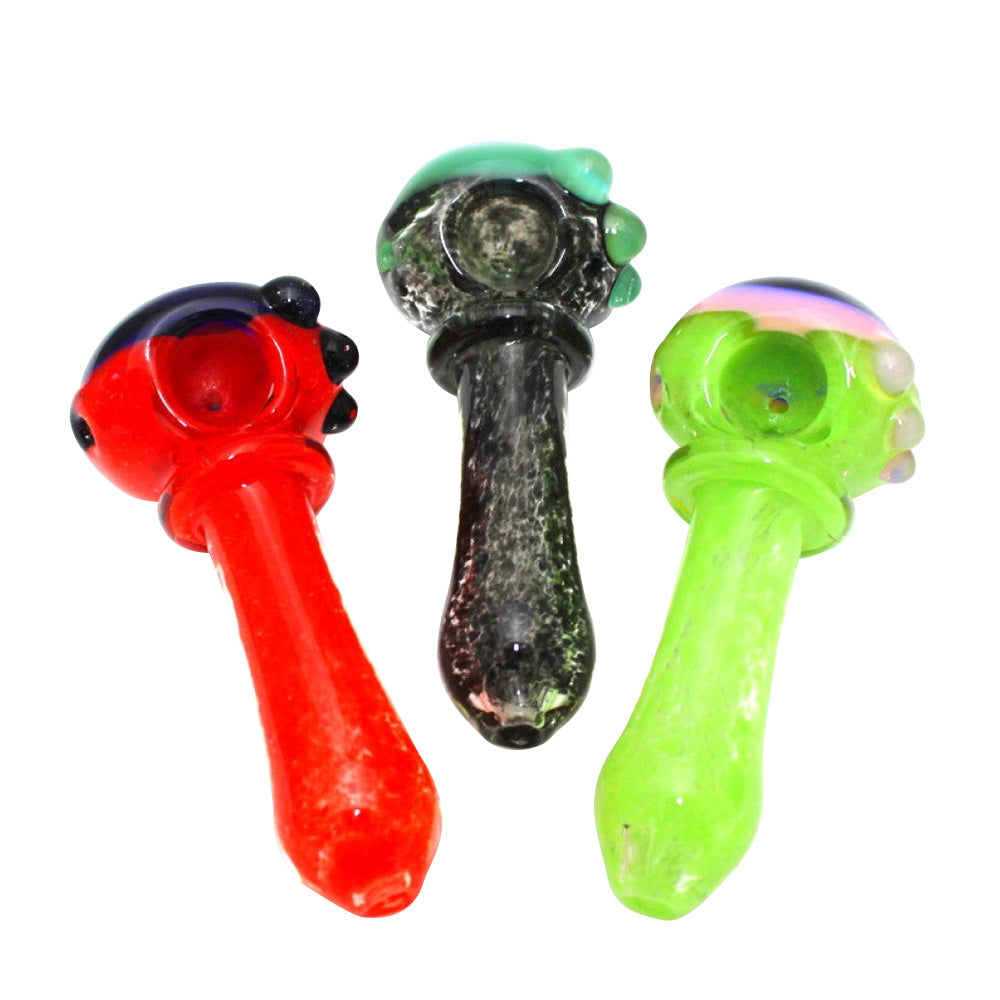 Tube Color Head Heavy Duty Glass Hand Pipe with durable glass construction, colorful tube-style head, and smooth airflow design