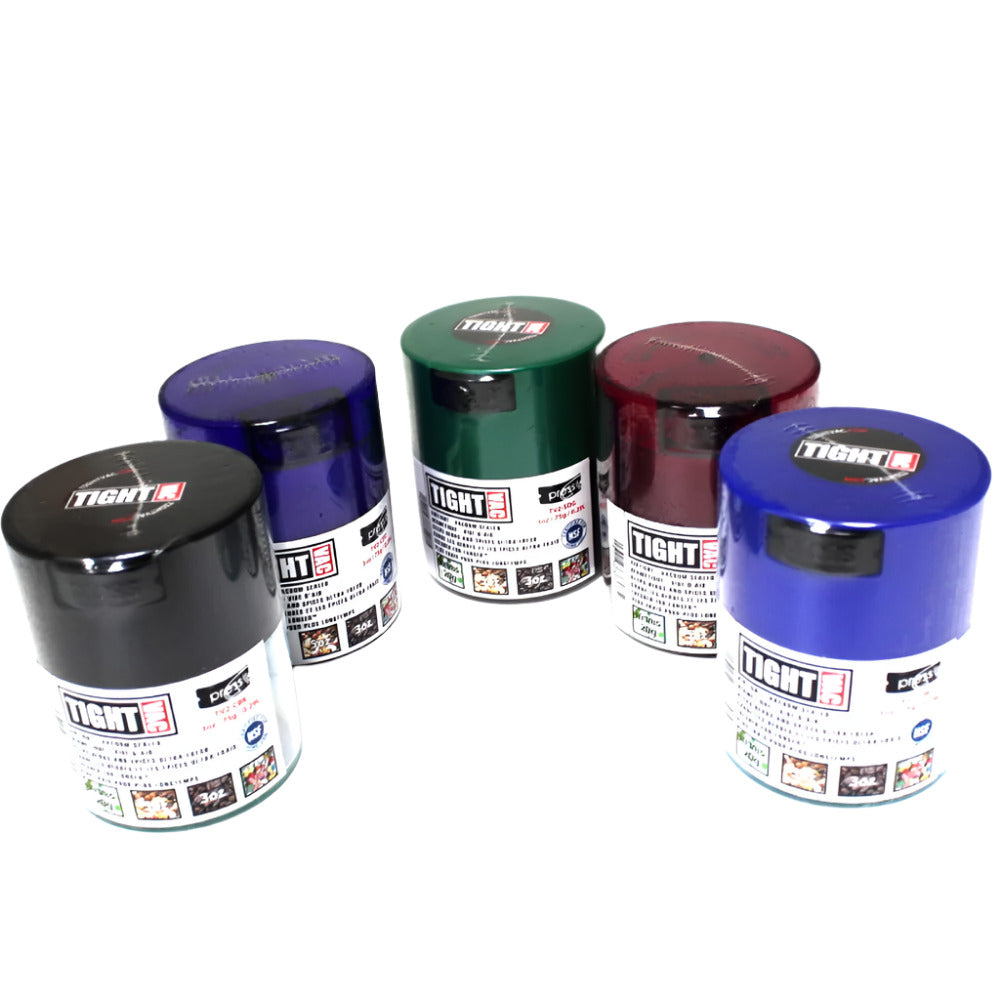 TV2 assorted color airtight jar 3 oz (0.29 liter) with strong sealing lid, durable container, and airtight protection for fresh mini storage use.