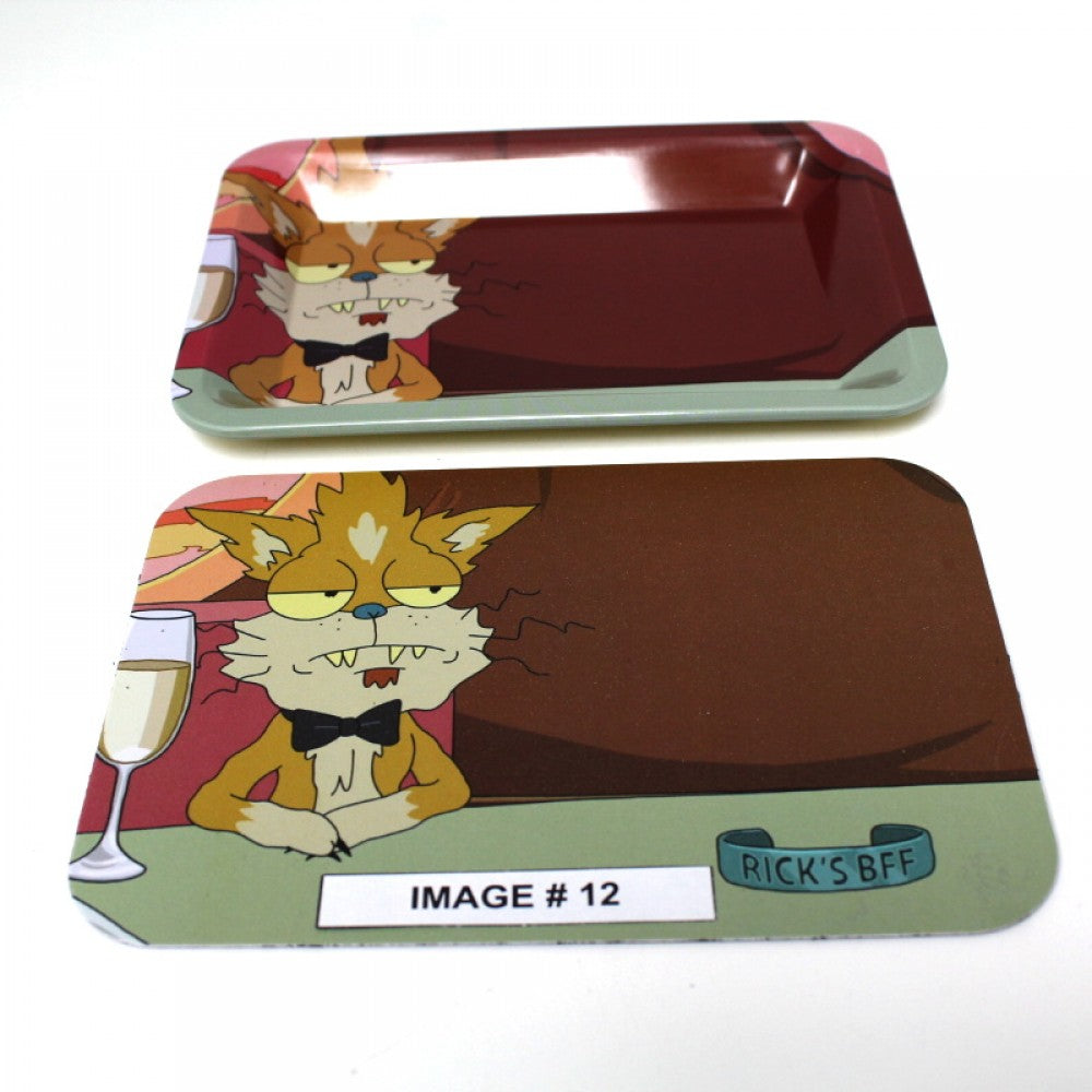 Two part metal rolling tray with magnetic lid, durable artistic design and smooth surface for organized and secure everyday use.