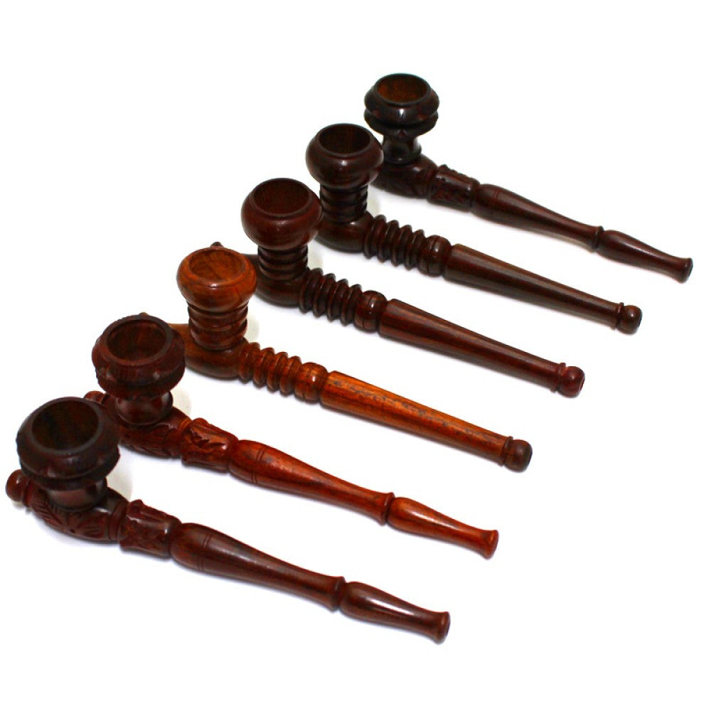 2 Part Wooden Tobacco Hand Pipe Classic Wooden Smoking Pipe with Durable Two-Piece Design and Natural Finish