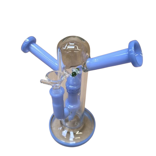 Two Side Mouth Pieces Water Pipe with dual bowls and glass design for shared use, smooth airflow, and enhanced filtration experience.