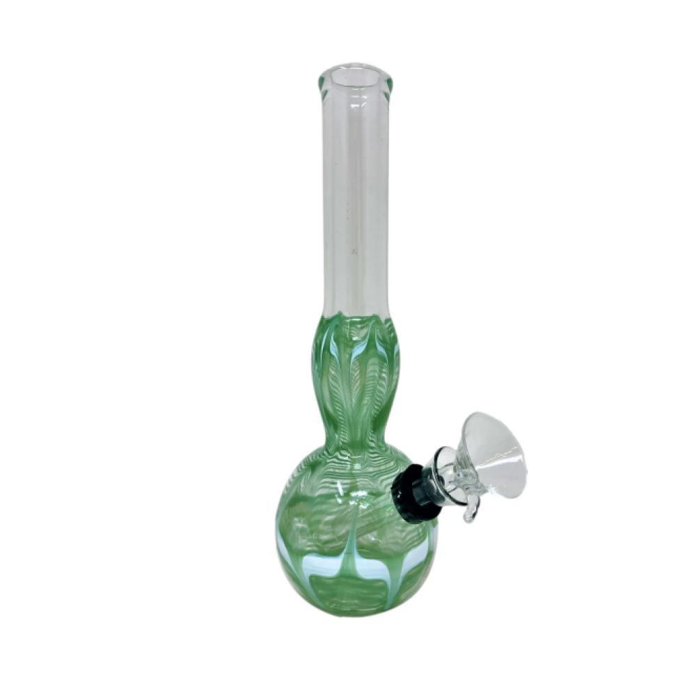 USA Made Beaker Art Design Water Pipe Regular featuring durable thick glass construction, artistic glass detailing, and a stable beaker base design.