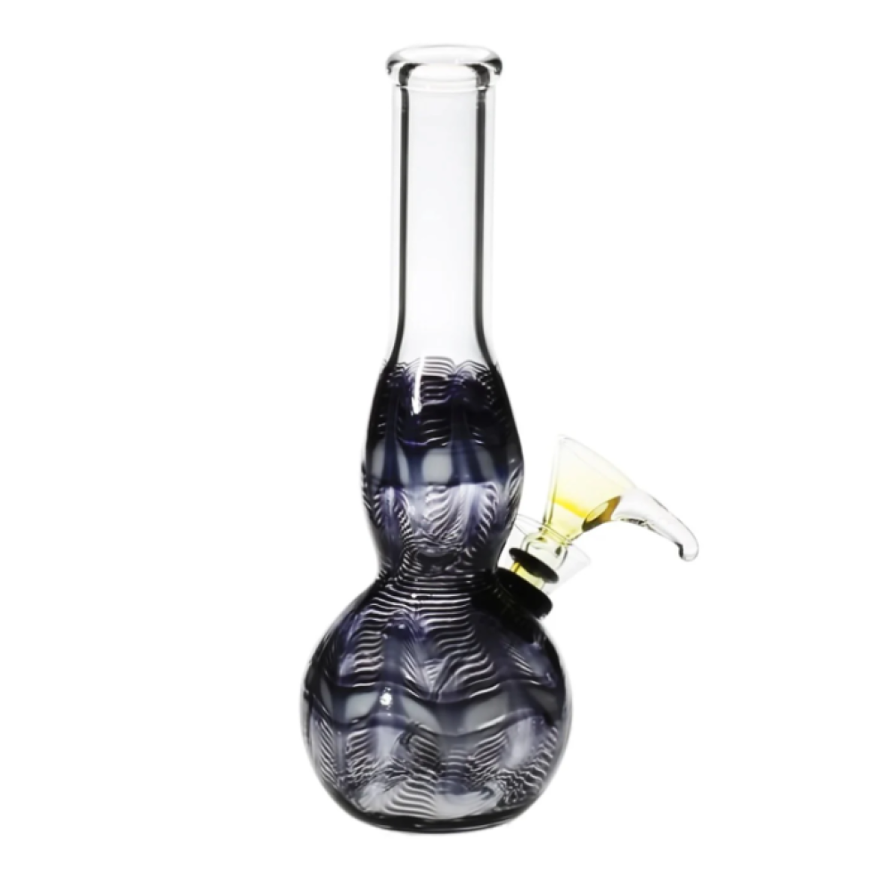 USA made beaker art design regular water pipe featuring durable glass construction, artistic graphics, a wide stable base, and smooth water filtration for consistent airflow.