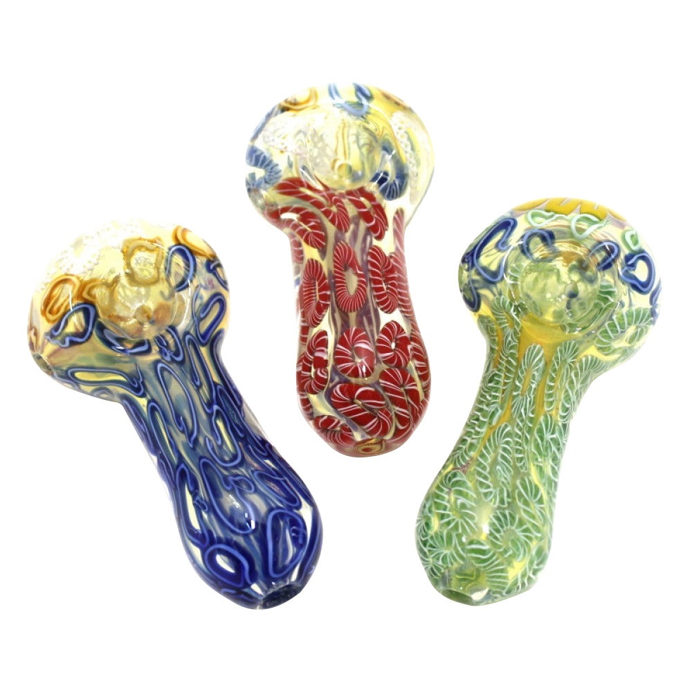 Multi Swirl Color Heavy Duty Glass Hand Pipe with durable glass construction, vibrant multi swirl color patterns, and smooth airflow design