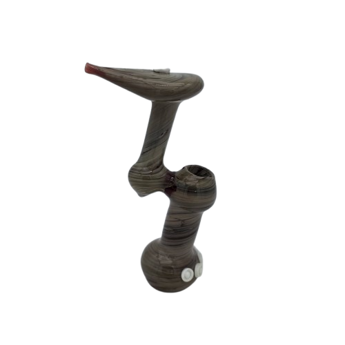 Large size white dot art design heavy duty glass bubbler with durable body and smooth airflow performance