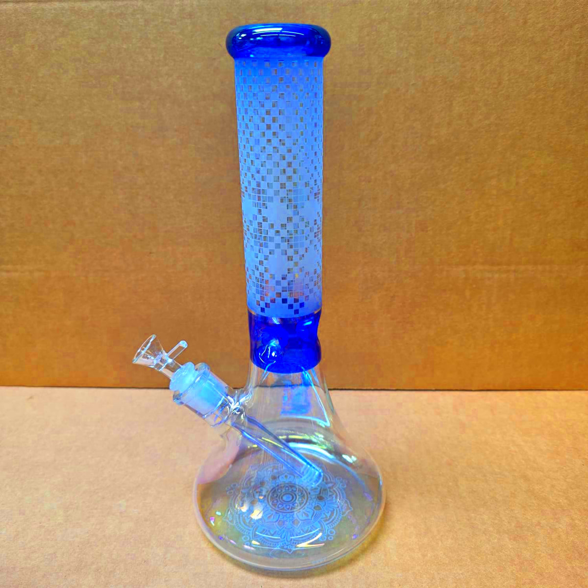 Heavy duty extra wide beaker base on color art design glass water pipe