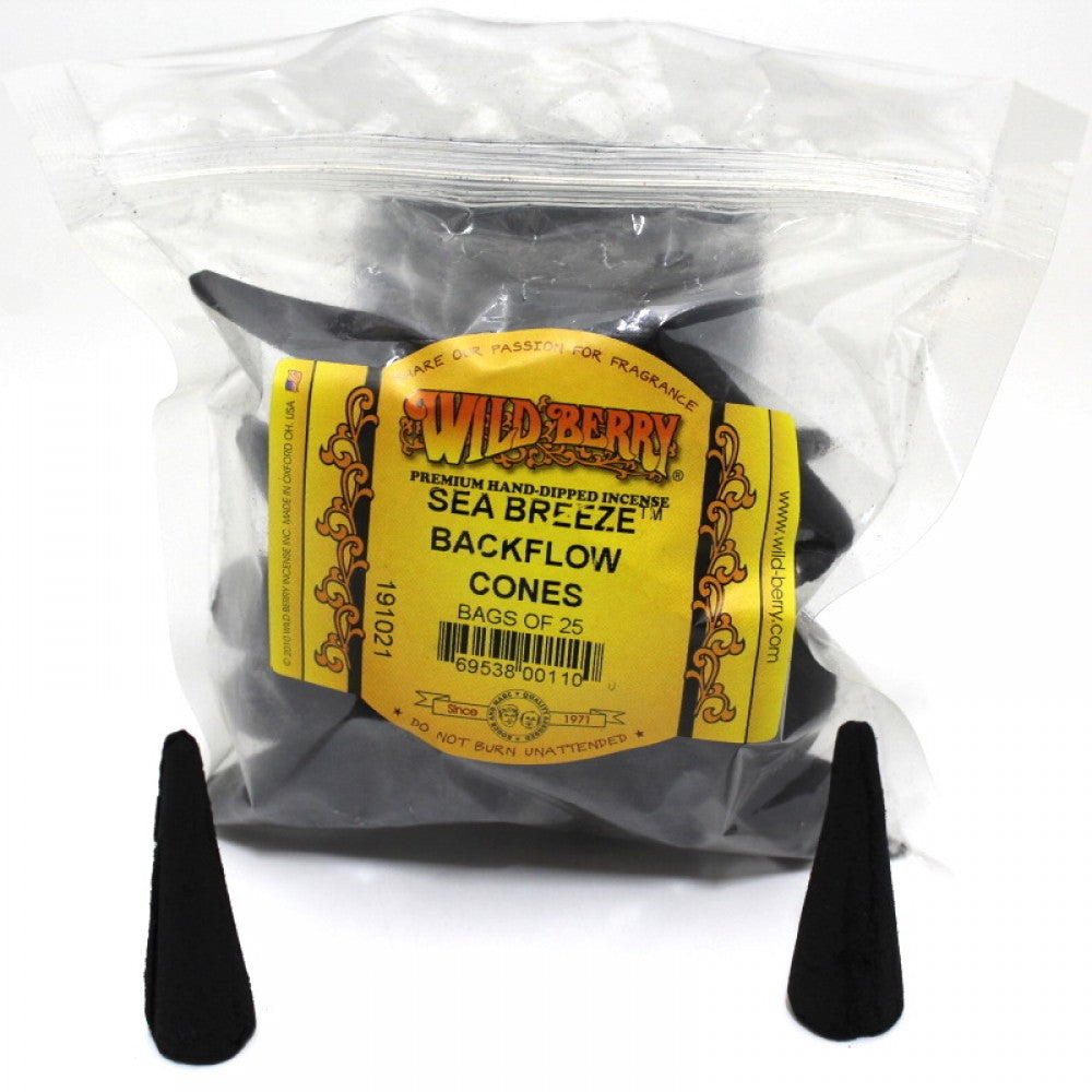 Wild Berry 25 Backflow Cones incense display pack with rich aroma designed for decorative smoke effect relaxation meditation and home fragrance use.