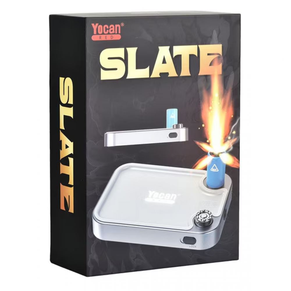Yocan Slate tray torch lighter with built-in tray design strong flame durable construction ergonomic grip and compact portable body for reliable ignition.