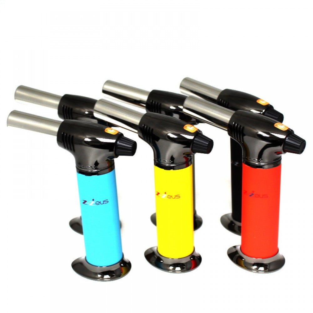 Zeus Mini Jumbo butane torch refillable design with adjustable flame durable compact body ergonomic grip for precise ignition and powerful performance.