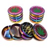 4 Part Step Design Rainbow Color With Leaf Art Grinder 56 MM