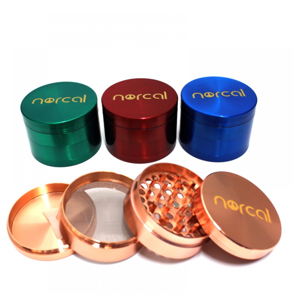 4 Part Norcal Solid Color Heavy Zinc Heavy Duty Grinder 63 MM