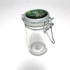 Glass Jar Top Decal Design With Clips Lid Small Size 