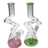 9.5'' Beaker Base Zig Zag Tube Color Water Pipe With 14 MM Male Bowl G-G 