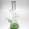 9.5'' Beaker Base Zig Zag Tube Color Water Pipe With 14 MM Male Bowl G-G 