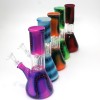 8'' Beaker Base Rasta Color Single Side Bowl Water Pipe 