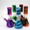 8'' Beaker Base Rasta Color Single Side Bowl Water Pipe 