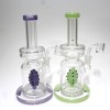 8'' Flat Bottom Kiwi Design Percolator Water Pipe With 14 MM Male Banger 