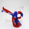 5" Silicone Multi Color Handle Dab Rig Water Pipe with 14 MM Male Banger