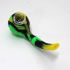 5'' Silicone Multi Color Sherlock Style Hand Pipe With Glass Bowl 