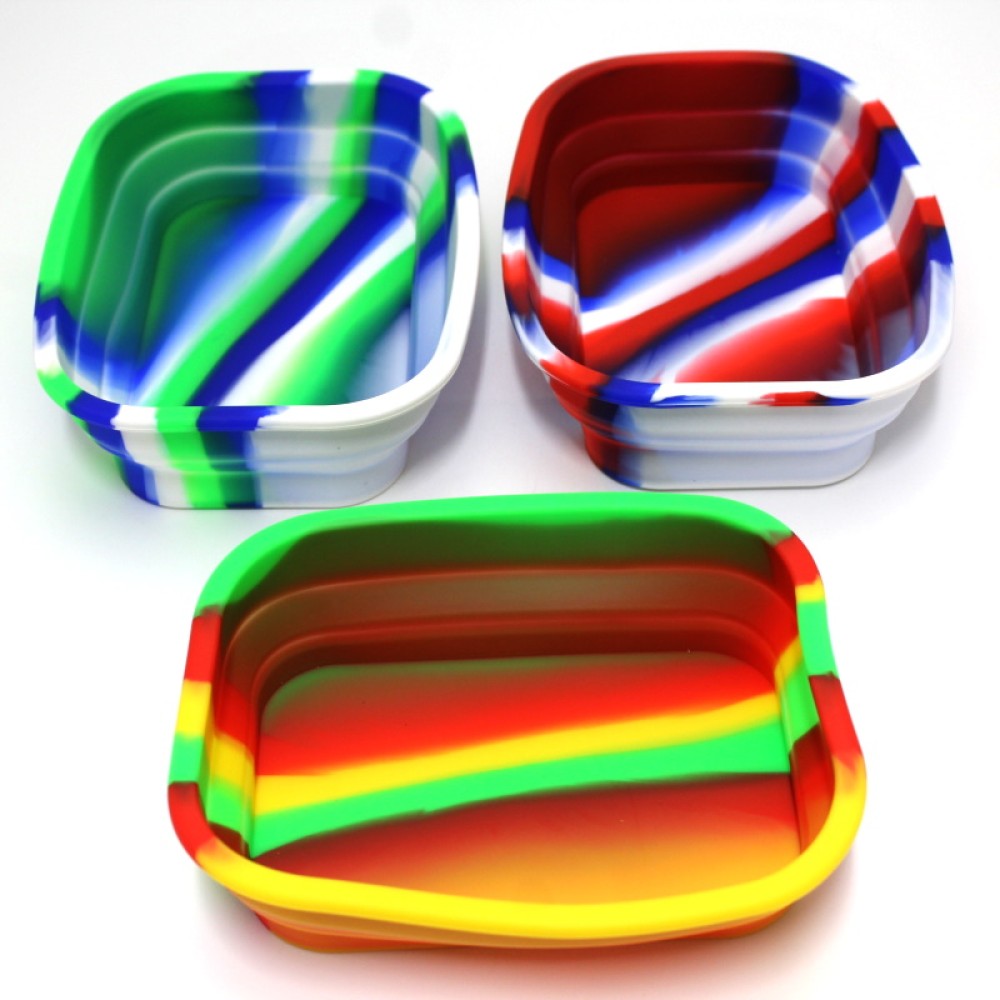 Silicon Multi Color Folding  Tray 7''/5'' Size 