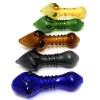 4.5'' Cone Shape Ribbed Design Colorful Heavy Duty Glass Hand Pipe 